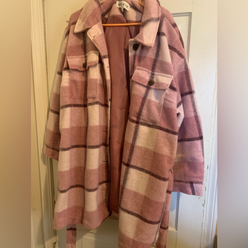 Pink plaid jacket - Picture 2 of 6